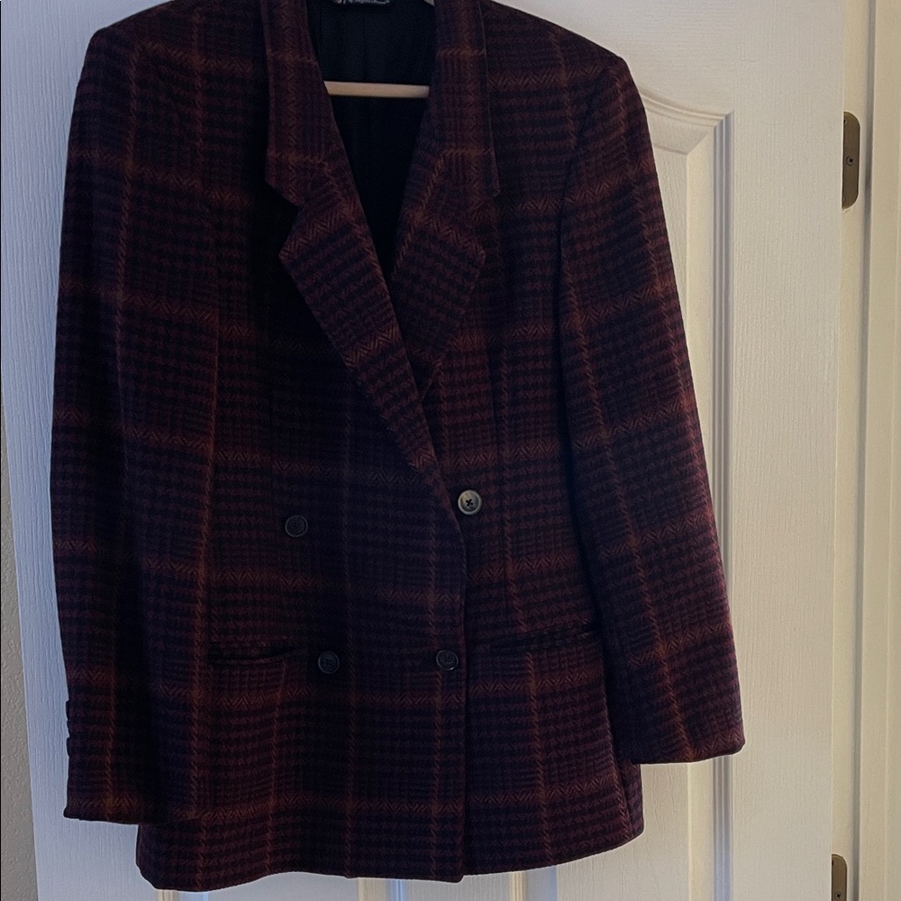 Austin Reed Burgundy Plaid Blazer